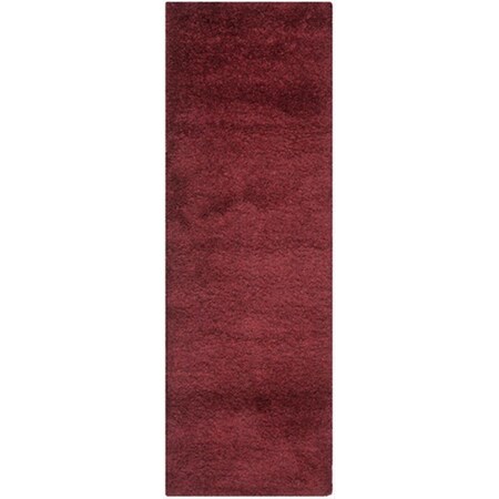 Safavieh 2 ft. 3 in. x 7 ft. Runner Maroon California Shag Rug SG151-4242-27
